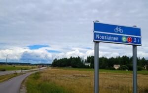 Akselireitistön tieviitta, Nousiainen akselireitti, pyöräilyreitti